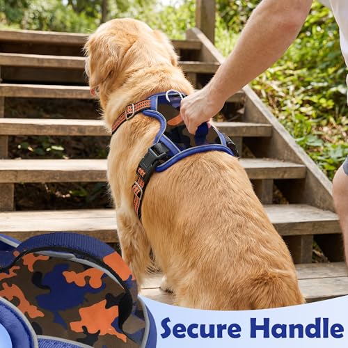 Dog Harness No Pull (Camo Orange / X-Large)