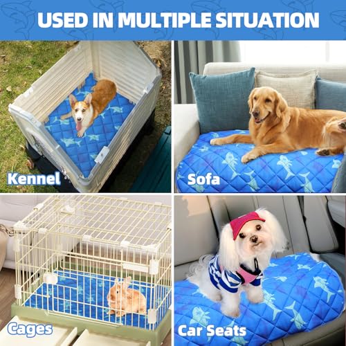 Dog Cooling Mat (Blue Shark / Medium 19.5IN x 27.5IN)
