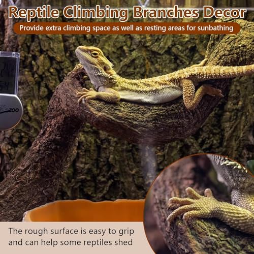 2Pcs Reptile Climbing Branches Decor (2PCS|XL:2.50-3.25"D,13"L)