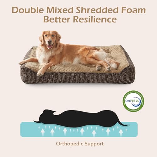 XL Orthopedic Dog Bed for Large Dogs (XL Plus(45"L x 32"W x 9.5"Th) / Brown)