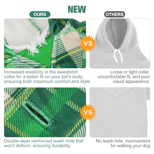 Dog Hoodie Sweaters for Small Medium Large Size Dogs Girls Boys (Medium / Green)