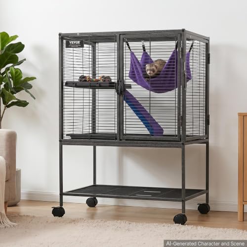 Metal Small Animal Cage 34.06"H 2 (24.0"L x 17.3"W x 34.1"H)