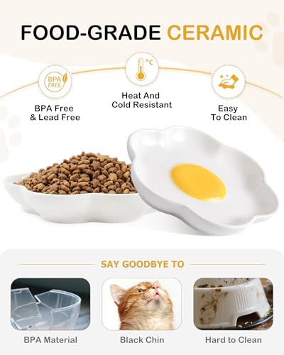 3 Pack Ceramic Cat Food Bowls