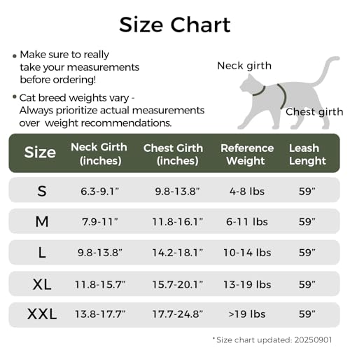 Cat Harness and Leash Set (Dark Green / Large)