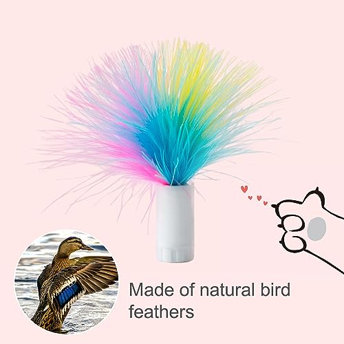 6PCS Feathers Replacement and Soft Furry Accessories ONLY Fits Cat Toys