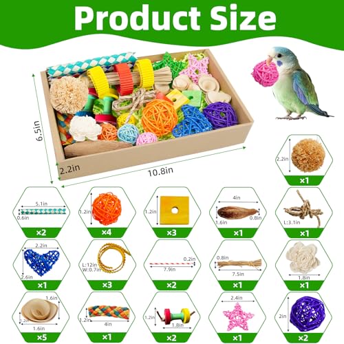 Bird Toys Colorful Birds Foraging & Shredded Toy Boxs
