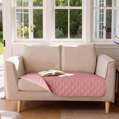 Waterproof Loveseat Cover (32x53 Inch (Pack of 1) / Dark Pink/Light Pink)