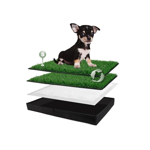 Dog Grass Pad with Dog Litter Box (Small for Dog＜ 19" Length)
