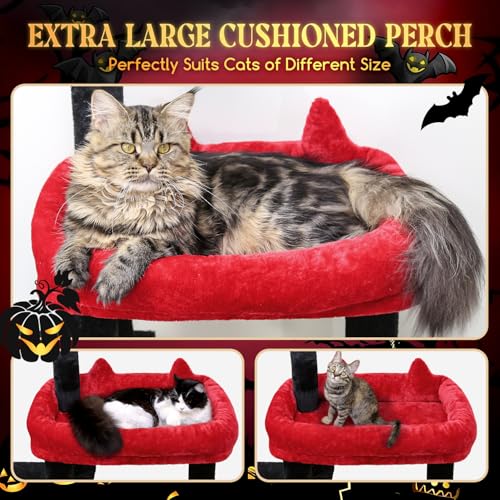 Gothic Maine Coon Cat Tower for Indoor Adult Cats (Gothic / 50 inch)
