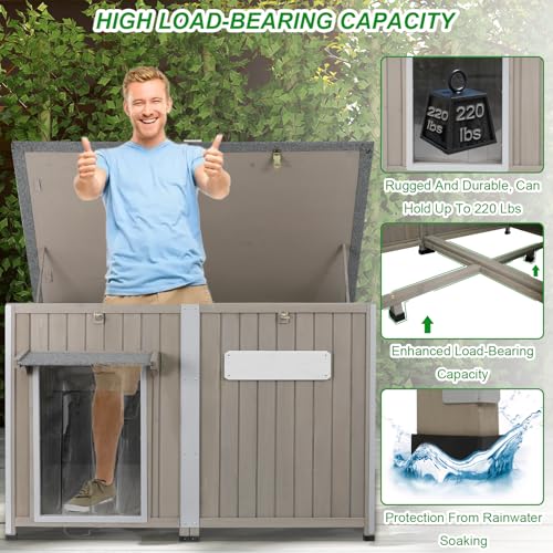 Big Dog House Outdoor Dog Houses for Large Dogs Outside with Adjustable Vent Window (55" L x 33" W x 35" H)