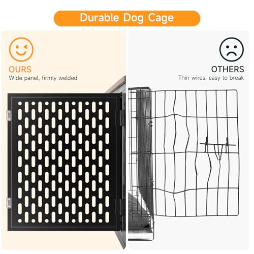 43.7" Dog Crate Furniture with Cushion (Gray / 43.7"L x 29.9"W x 31.7"H)