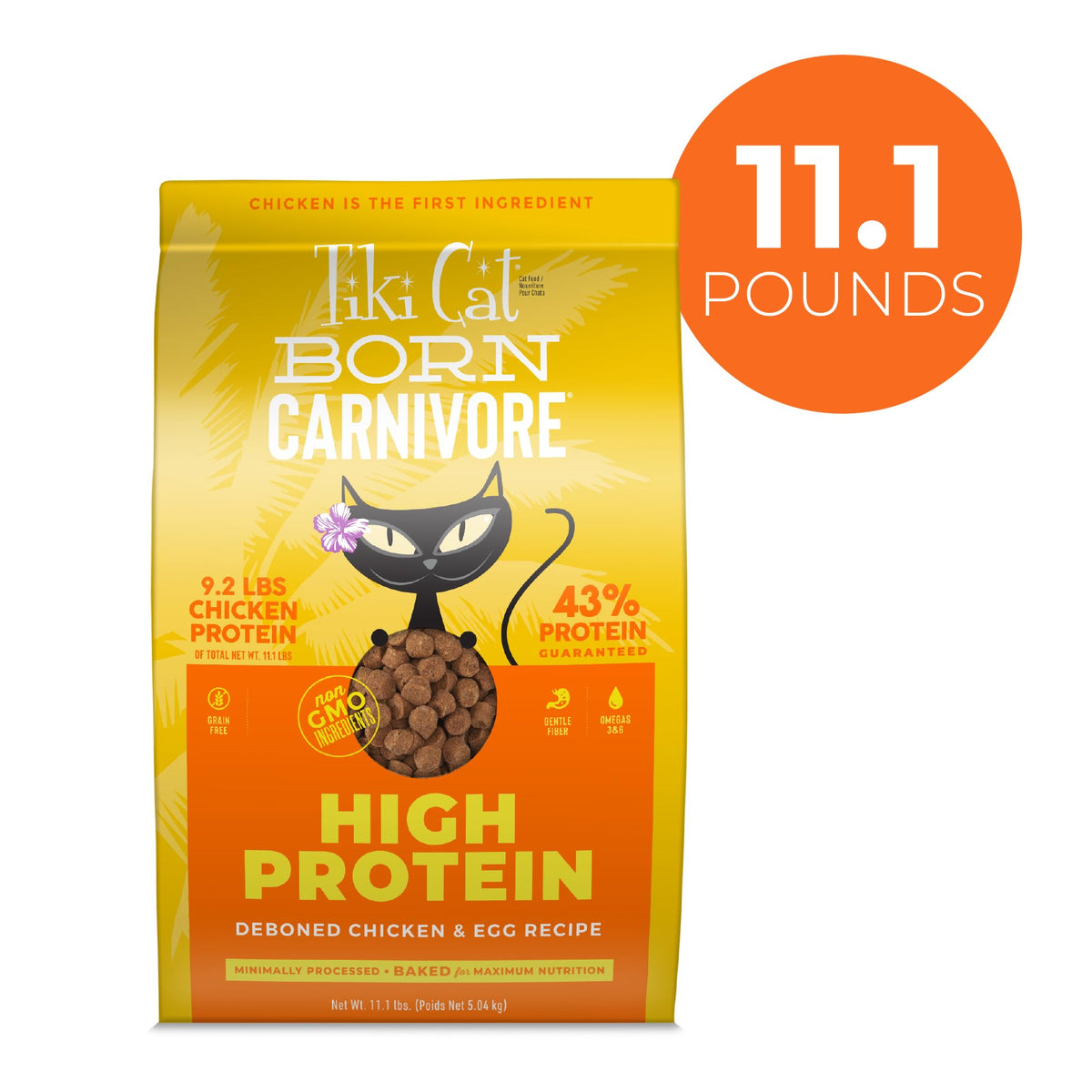 Tiki Cat Born Carnivore High Protein Dry Cat Food Chicken & Egg (11.1 Pound (Pack of 1))