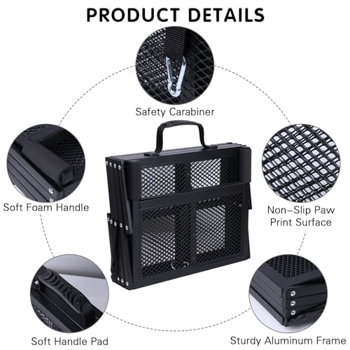 Folding Dog Stairs for Car (Mesh / 16.9In-4 Steps)