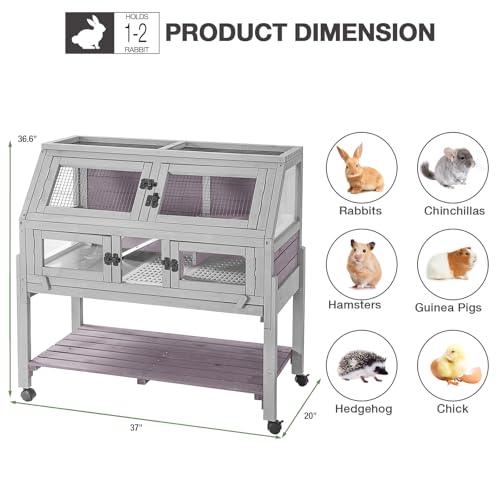 Guinea Pig Cages with Wheels (Light Grey)