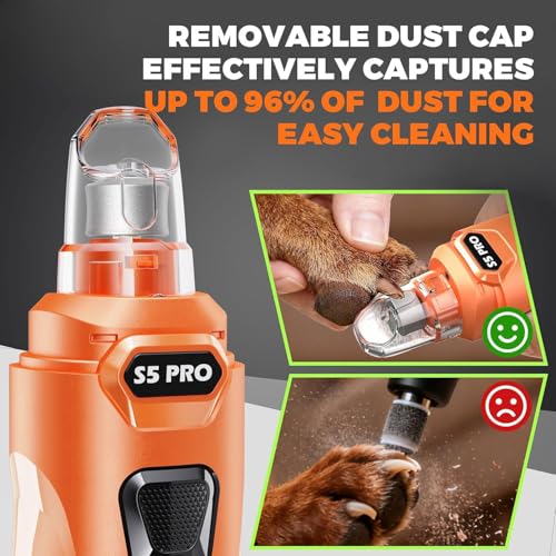 Whisper Quiet Dog Nail Grinder Safe & Stress (Orange)