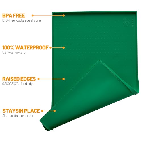 Dog Feeding Mat (Hunter green / 32"l X 24"w)