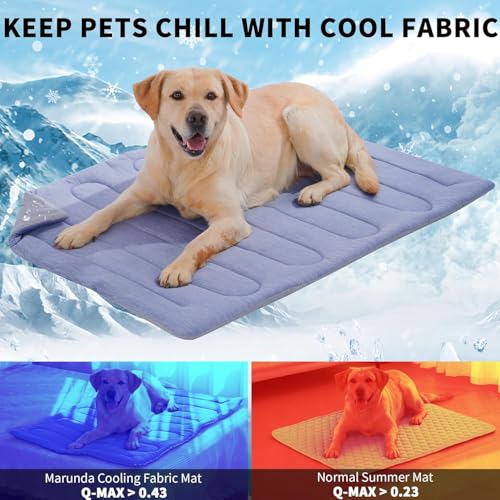 Dog Cooling Mat (Ocean Blue / 36" x 24" - Large-Crate)
