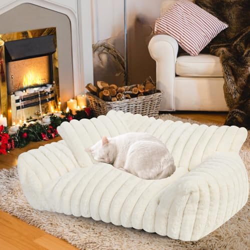 Dog Beds for Small Dogs (Medium(30x20x10") / White)