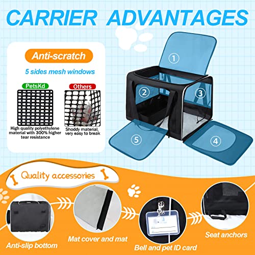 Extra Large Cat Carrier with Litter Box for Car Travel (Black(A carrier with litter box))