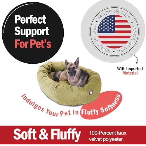 52 Inch Micro Velvet Calming Dog Bed Washable (Apple)