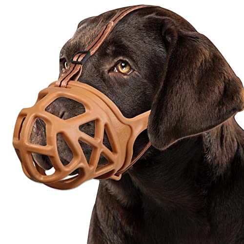 Dog Muzzle Humane Basket Muzzle for Large Dogs Biting (L)