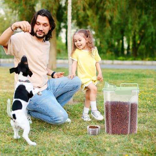 5 7Lbs Dog Cat Food Storage Container with Upgraded Large Nozzle BPA (Light Green / 5L-1pack)