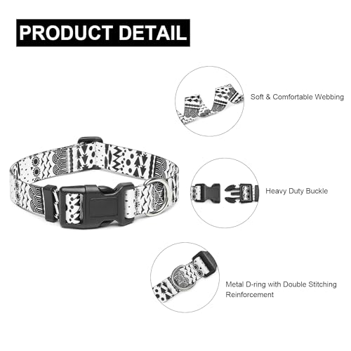 Adjustable Dog Collar (Large / Black White B)