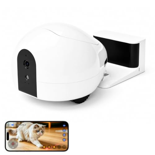Pet Camera Robot with Treat Dispenser & Laser (White)
