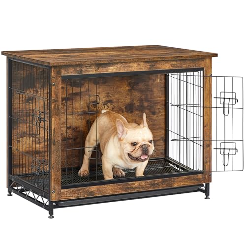 32.5" Dog Crate Furniture (Rustic Brown / 32.5"L x 21.9"W x 25.2"H)