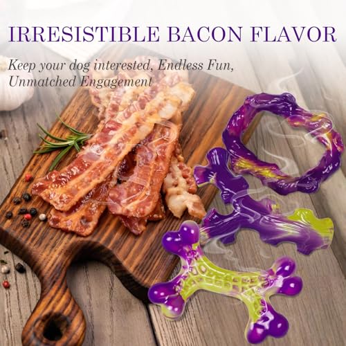 Tough Dog Toys for Aggressive Chewers 3 Pack (Purple-3-Pack)