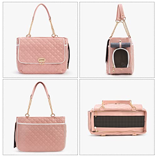 Fashion Pet Carrier Dogs Cat Small Animals Purse Bag (Pink)