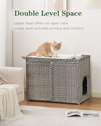 Cat Litter Box Enclosure Furniture (Grey)