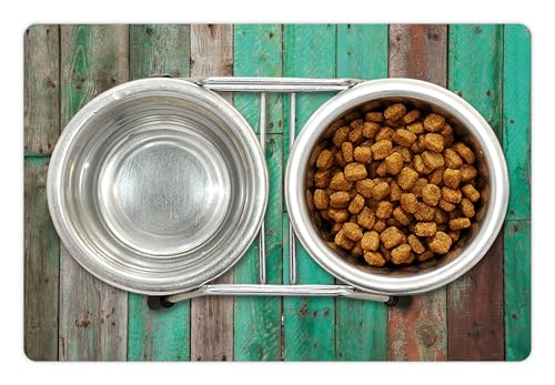 Rustic Pet Mat for Food and Water (Green Brown)