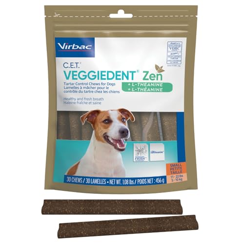 C.E.T. Veggiedent Fr3sh & Zen Plaque and Tartar Control Chews for Dogs (Small Dog 11-22lbs)