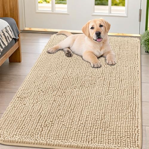 Dog Door Mat for Muddy Paws 44x32 (Beige / 44"X32")