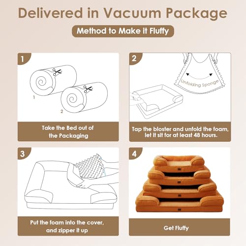 Orthopedic XXL Dog Bed (Pumpkin Orange / 46.0"l X 35.0"w X 7.5"th)