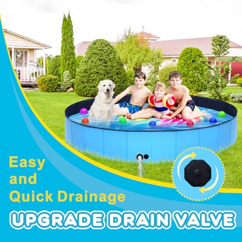 Foldable Dog Pool (L-48" / Blue)