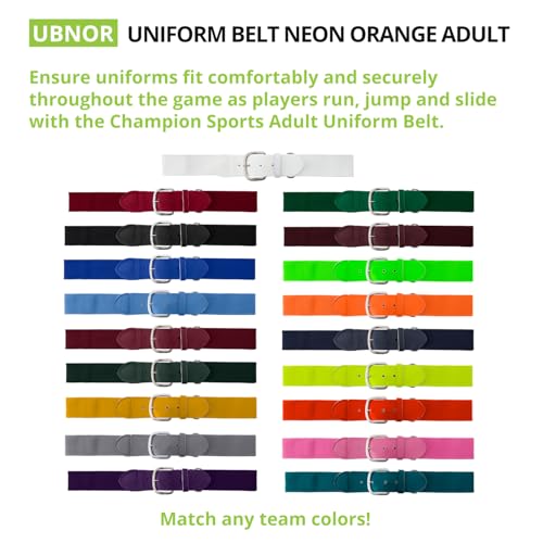 Baseball Softball Uniform Belt (Adult (22-46 Inches) / Neon Orange)