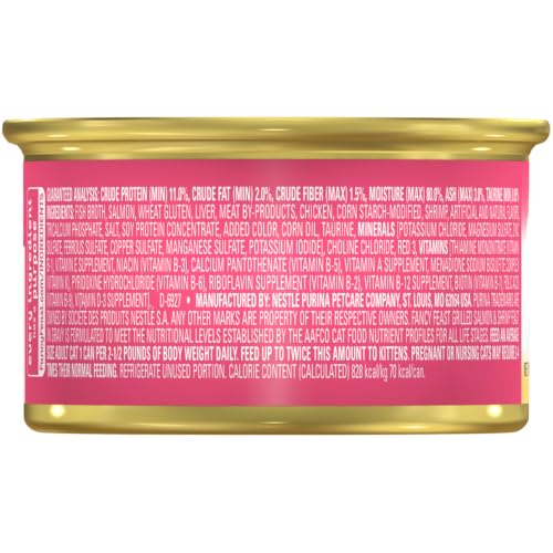 Purina Fancy Feast Salmon & Shrimp Wet Cat Food in Gravy (3 Ounce (Pack of 24))