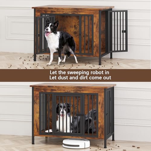 39.96" Dog Crate Furniture for 1 or 2 Dogs (Brown / 40.0"L x 23.6"W x 33.5"H)