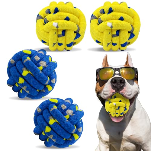 Dog Balls 4 Pack Tennis Ball Toys Dog Toy (4 Pack / Yellow)