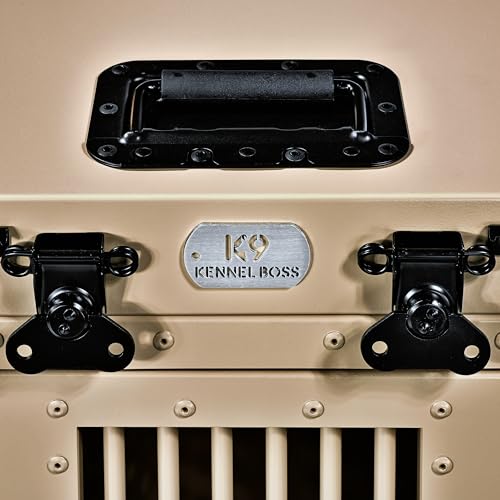 Aluminum Collapsible Dog Crate (Tan / 30.6"L x 22.8"W x 25.7"H)