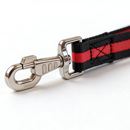 Premium Horse Training Lunge Line with Alloy Trigger Buckle and Rotating Bolt (26foot / Black/Red/Black)
