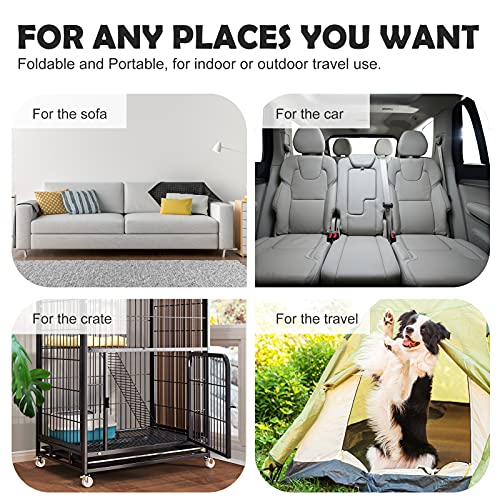 Dog Bed Soft Dog Crate Bed Pad Mat (42.0"L x 28.0"W x 1.2"Th / Dark Brown)