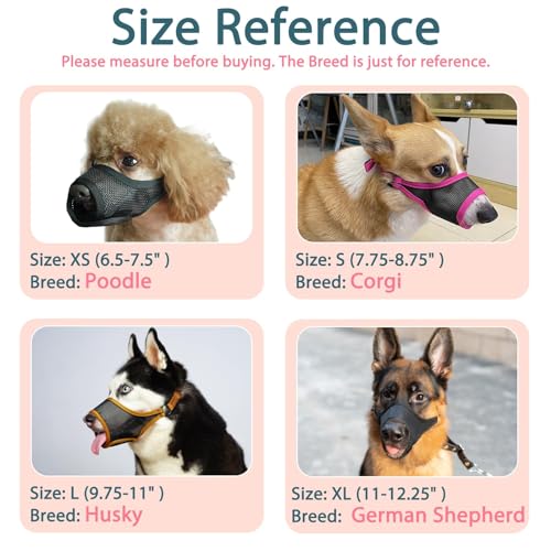 Dog Muzzle for Large Medium Small Dogs German Shepherd Labrador (Brown / M(Snout:8.75"-9.5"))
