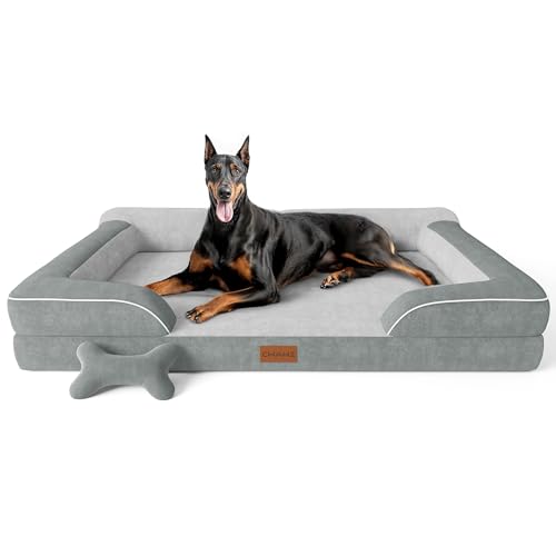 XXL Dog Bed for Extra Large Dogs (Light Grey / X-Large(53"L x 42"W x 9.5"Th))