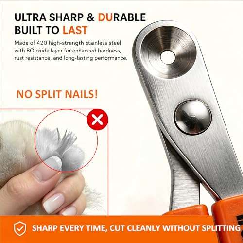Cat Nail Clipper with Circular Hole Safety Guard for Indoor Cat