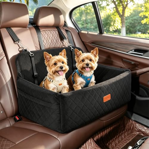 Dog Car Seat for Medium Large Dogs Under 55 lbs (Black)
