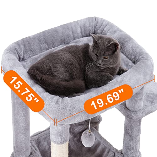 Cat Tree for Large Cats 20 lbs (Light Gray / 69 inch)