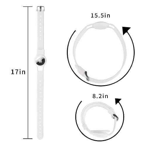 SaharaCase Silicone Dog Collar for Apple AirTag (White)